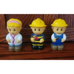 Lot of 3 Vintage Toy People Figures Nurse Fireman Handyman‎